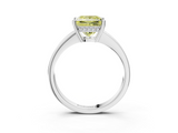 White gold Fancy Yellow Princess  Solitaire Pavé Band Prong Setting Ring_3