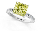 White gold Fancy Yellow Princess  Solitaire Pavé Band with Four-Prong Setting_1
