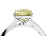 White gold Fancy Yellow Princess  Solitaire Pavé Band with Four-Prong Setting_21