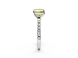 White gold Fancy Yellow Princess  Solitaire Pavé Band with Four-Prong Setting_2