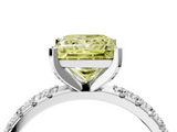 White gold Fancy Yellow Princess  Solitaire Pavé Band with Four-Prong Setting_4
