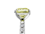 White gold Fancy Yellow Princess  Solitaire Pavé Band with Four-Prong Setting_5