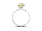 White gold Fancy Yellow Princess  Solitaire Pavé Diamond Engagement Ring with Four-Prong Setting_15