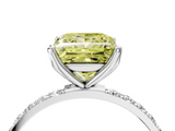 White gold Fancy Yellow Princess  Solitaire Pavé Diamond Engagement Ring with Four-Prong Setting_21