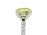 White gold Fancy Yellow Princess  Solitaire Pavé Diamond Engagement Ring with Four-Prong Setting_22