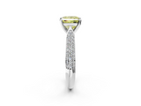White gold Fancy Yellow Princess  Solitaire Pavé Diamond Engagement Ring with Four-Prong Setting_2