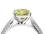 White gold Fancy Yellow Princess  Solitaire Pavé Diamond Engagement Ring with Four-Prong Setting_4