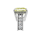 White gold Fancy Yellow Princess  Solitaire Pavé Diamond Milgrain Engagement Ring with Four-Prong Setting_5