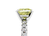 White gold Fancy Yellow Princess  Solitaire Pave Diamond Engagement Ring with Four-Prong Setting_5