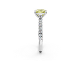 White gold Fancy Yellow Princess  Solitaire Pave Diamond Engagement Ring with Prong Setting_2