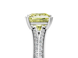 White gold Fancy Yellow Princess  Solitaire Pave Split Shank Engagement Ring with Six-Prong Setting_5