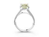 White gold Fancy Yellow Princess  Solitaire Pave Split Shank Ring with Four-Prong Setting_120