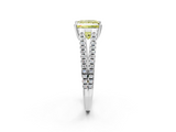White gold Fancy Yellow Princess  Solitaire Split Shank Pavé Diamond Engagement Ring_2