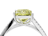 White gold Fancy Yellow Princess  Solitaire Split Shank Pavé Diamond Engagement Ring_4