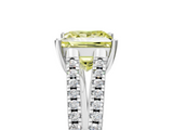 White gold Fancy Yellow Princess  Solitaire Split Shank Pavé Diamond Engagement Ring_5