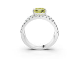 White gold Fancy Yellow Princess  Solitaire Split Shank Pave Diamond Ring_31