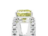 White gold Fancy Yellow Princess  Solitaire Split Shank Pave Diamond Ring_33