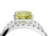 White gold Fancy Yellow Princess  Solitaire Split Shank Pave Diamond Ring_33