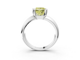 White gold Fancy Yellow Princess  Solitaire Tension Set Diamond Ring with Wide Band_3