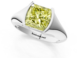 White gold Fancy Yellow Princess  Solitaire Tension Set Diamond Ring_1