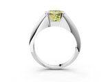 White gold Fancy Yellow Princess  Solitaire Tension Set Diamond Ring_3