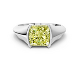 White gold Fancy Yellow Princess  Solitaire Tension Set Diamond Ring