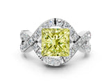 White gold Fancy Yellow Princess  Solitaire Twist Band Pavé Diamond Engagement Ring_51
