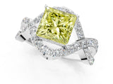 White gold Fancy Yellow Princess  Solitaire Twist Band Pavé Diamond Engagement Ring_51