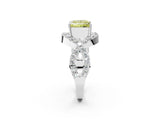 White gold Fancy Yellow Princess  Solitaire Twist Band Pavé Diamond Engagement Ring_52