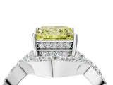 White gold Fancy Yellow Princess  Solitaire Twist Band Pavé Diamond Engagement Ring_60