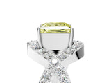 White gold Fancy Yellow Princess  Solitaire Twist Band Pavé Diamond Engagement Ring_61