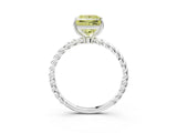 White gold Fancy Yellow Princess  Solitaire Twist Band Ring with Four-Prong Setting_21