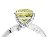 White gold Fancy Yellow Princess  Solitaire Twist Band with Pavé Accents and Four-Prong Setting_24