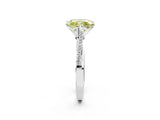 White gold Fancy Yellow Princess  Solitaire Twist Band with Pavé Diamonds and Four-Prong Setting_60
