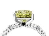 White gold Fancy Yellow Princess  Solitaire Twisted Band Prong Set Engagement Ring_71