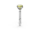 White gold Fancy Yellow Princess  Solitaire Twisted Band Prong Set Engagement Ring_72