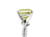 White gold Fancy Yellow Princess  Solitaire Twisted Band with Bead Prong Setting_54