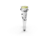 White gold Fancy Yellow Princess  Solitaire Twisted Band with Prong Setting_5
