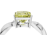 White gold Fancy Yellow Princess  Solitaire Twisted Pave Diamond Ring with Four-Prong Setting_168