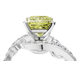 White gold Fancy Yellow Princess  Solitaire with Pavé Twist Band and Four-Prong Setting_4