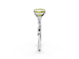White gold Fancy Yellow Princess  Solitaire with Side Baguettes and Channel Set Band_2