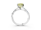 White gold Fancy Yellow Princess  Solitaire with Side Baguettes and Channel Set Band_3