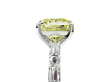 White gold Fancy Yellow Princess  Solitaire with Side Baguettes and Channel Set Band_5
