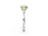 White gold Fancy Yellow Princess  Solitaire with Tapered Baguette Side Stones on a Classic Band with Four-Prong Setting_2