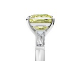 White gold Fancy Yellow Princess  Solitaire with Tapered Baguette Side Stones on a Classic Band with Four-Prong Setting_5