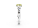 White gold Fancy Yellow Radiant  Brilliant Channel-Set Solitaire Ring with Four-Prong Setting_22