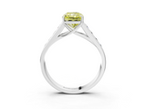 White gold Fancy Yellow Radiant  Brilliant Channel-Set Solitaire Ring with Four-Prong Setting_23