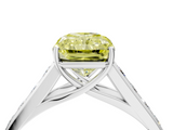 White gold Fancy Yellow Radiant  Brilliant Channel-Set Solitaire Ring with Four-Prong Setting_24