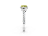 White gold Fancy Yellow Radiant  Brilliant Cut Diamond Engagement Ring with Pavé Band and Four-Prong Setting_50