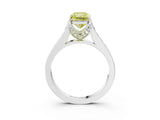 White gold Fancy Yellow Radiant  Brilliant Cut Diamond Engagement Ring with Pavé Band and Four-Prong Setting_51